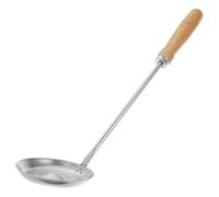 Operitacx Cuillère à Frire en Acier Inoxydable, Moule à Buñuelos, Manche Bois, Antiadhésive, Long Manche, pour Gâteau de Crevettes et Snack Frit