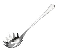 Operitacx Cuillère À Pâtes Avec Dents - Cuillère À Spaghetti En Acier Inoxydable Avec Bord Dentelé Et Trou Pour Servir Les Pâtes La Salade Les Légumes 9 Pouces