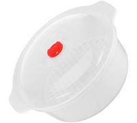 Operitacx Cuiseur à Micro-ondes Portable en Pp Blanc Couvercle Hermétique, Simple D'utilisation, pour Cuire le Riz Légumes la Vapeur Chez Soi
