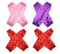 Operitacx de Surmanches Protection Anti-huile Imperméables Motif Étoile 4 Paires en Pvc Design Élastique pour Avant-bras la Cuisine pour Femmes et Hommes
