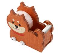 Operitacx Distributeur de Ruban Adhésif Chien Vintage Bois Découpeur de Ruban de Bureau Compact et Portable Support Adhésif Amusant pour École Maison et Bureau