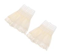 Operitacx Elegant Lace Detachable Sleeves For Women Embroidered Pleated Fabric Soft Material Easy Attachment Versatile Fashion Accessory For All Seasons And Parties