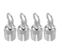 Operitacx Embouts de Crochet en Alliage D'aluminium Argenté, Butée D'extrémité de Corde Installation Facile et Protection, Lot de 4 pour Garde-corps et Barrières de Sécurité