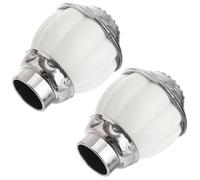 Operitacx Embouts de Tringle à Rideaux Citrouille 28 Mm en Résine Blanche Ivoire, Paire de Finales Décoratives pour Fenêtres, Compatibles Tringles Maison et Bureau