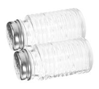 Operitacx Ensemble 2 Pcs Salière et Poivrière en Verre et Acier Inoxydable, Dosage Précis et Multifonction, Accessoire la Cuisine pour Usage en Restaurant Plusieurs styles