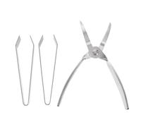 Operitacx Ensemble de 1 pince à arêtes de poisson en acier inoxydable, comprenant une pince de précision antidérapante et une brucelle, pour la préparation des fruits de mer en cuisine.