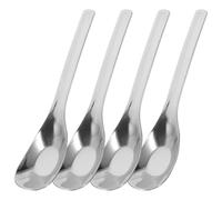 Operitacx Ensemble de 4 Cuillères de Service en Acier Inoxydable Argenté, Durabilité Renforcée, Ustensiles Polyvalents Cuisine et Buffet
