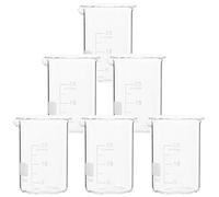 Operitacx Ensemble De 6 Béchers De Laboratoire En Verre Résistants À La Chaleur 2.01X1.50X1.34 Pouces Béchers Gradués Pour Cuisine Chimie Et Projets Scientifiques