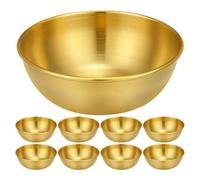 Operitacx Ensemble de 9 coupelles à sauce en acier inoxydable : coupelles rondes pour assaisonnement, bols à sushis, assiettes à apéritif pour la cuisine, les restaurants, les fêtes ou les