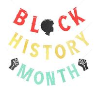 Operitacx Ensemble de Bannières Scintillantes Mois de L'histoire des Noirs | Papier Léger, Installation Simple, Décoration Murale et Porte, pour Enseignants, Organisateurs et Événements Communautaires