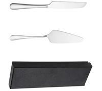 Operitacx Ensemble de Couteau et Spatule à Gâteau Prise en Main Facile en Acier Inoxydable Argenté, Haute Dureté pour Anniversaires Cuisine Maison
