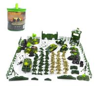 Operitacx Ensemble de Jeu Militaire Figurines 90 Pièces pour Garçon | Scène Sable Diy, Tank, Avion, Tour de Guet, Garde-corps, pour Fêtes et Jeu D’imitation