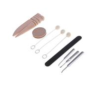 Operitacx Ensemble D'outils De Ponçage En Cuir 10 Pièces Brunissoir à Cuir Outils En Poli Adapté Aux Artisans Bricolage Paquet à Main Ceinture Portefeuille