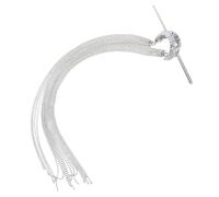 Operitacx Épingle à Cheveux pour Chignon, Femmes et Filles à Pompon Chinois en Métal Argenté, Bâtonnet à Cheveux à Pompon Pendant, Style Vintage Banquets et Événements Traditionnels