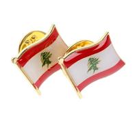 Operitacx Épingle à Foulard Légère en Métal Alliage, Lot de 2 Épingles Drapeau Liban pour Sac à Dos, pour Sorties Décontractées et Événements Formels