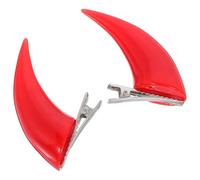 Operitacx Épingles à Cheveux Cornes de Diable en Résine Rouge pour Halloween, Clip Facile à Fixer, Accessoire Créatif pour Filles et Femmes Lors de Fêtes et Déguisements