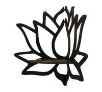 Operitacx Étagère Murale Angle en Bois Lotus, Étagère de Rangement Suspendue pour Salon Support Mural Polyvalent et Design Décoratif Unique