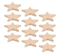 Operitacx Étoiles en Bois Brut 3d 12 Pcs 8,5x8x1 Cm Décorations Murales Naturelles pour Bricolage, Décoration Noël Diy, Pendentifs Sapin, Art Créatif et Ornements Festifs