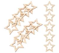Operitacx Étoiles en Bois Brut Creuses 4 Cm, 30 Pièces pour Artisanat Diy, Décoration Noël et Fête, Ornements Rustiques à Peindre, Morceaux Bois Vierges pour Créations Personnalisées