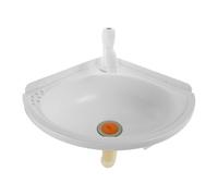 Operitacx Évier Angle Mural Blanc avec Robinet Plastique Vasque Compacte pour Salle de Bain et Balcon Lavabo Suspendu Gain de Place pour Petit Espace