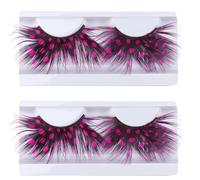 Operitacx Faux Cils de Soirée de Luxe en Plumage Blanches, Faits Main et Réutilisables, 2 Paires pour Costume et Halloween, Style Chic