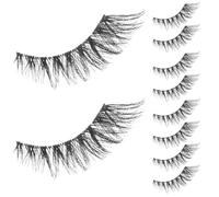 Operitacx Faux Cils en Bande Yeux de Biche 5 Paires, Effet Naturel, Extension Légère et Confortable, Maquillage Quotidien et Soirée, Ensemble de Faux Cils Regard Allongé Style Fox Eye