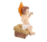 Operitacx Figurine Saint Garçon et Filles Lumineuse en Résine pour Noël | Décor Chrétien pour Église ou Bureau, Peint à Main, Petite Scène Religieuse, Objet de Culte