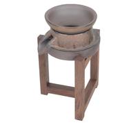 Operitacx Filtre à Thé Créatif en Poterie Brute Support en Bois, Accessoire Pratique et Rétro pour Infusion de Thé, Décoration Chic Maison
