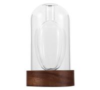 Operitacx Flacon diffuseur en Verre pour huiles essentielles, Flacon d'aromathérapie à Double paroi de 15 cm avec Base en Bois, idéal pour la décoration de la Maison ou du Bureau.