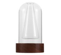 Operitacx Flacons diffuseurs en Verre pour huiles essentielles - Flacon d'aromathérapie en Verre Double paroi avec Base en Bois pour la décoration de la Maison ou du Bureau