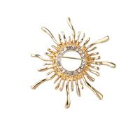 Operitacx Fleur Rétro en Alliage Galvanisé Doré, Épingle à Ornement pour Femmes, Décoration Vestimentaire Adaptée aux Occasions Festives et Sorties