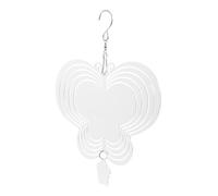 Operitacx Girouette Support DIY Personnalisable en Aluminium Blanc à Sublimation Suspendue Double Face, Décor Rotatif Motifs Transférables pour Jardin et Cour