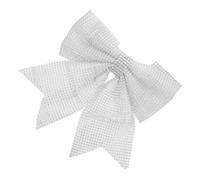 Operitacx Grand Nœud de Noël Polyvalente à Paillettes, Argenté | Sapin de Noël et Pince à Cheveux, Design Adorable, Accessoires Assortis, Esprit de Fête