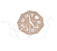 Operitacx Guirlande de Fanions en Jute 2,8m 9 Drapeaux Triangulaires de Cœur, Style Champêtre Rustique pour Décoration de Fêtes et Mariages