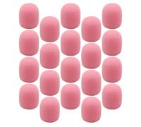 Operitacx Housses de microphone cravate 20Pcs Bonnettes de micro en mousse rose, remplacement pour capuchon usé ou cassé, protection contre la poussière, pour micro-chant professionnel