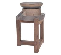 Operitacx Infuseur à Résidus de Thé Rétro en Céramique Brute Support en Bois, Surface Lisse sans Bavure, Accessoire Infusion pour Décoration de Maison ou Salon de Thé