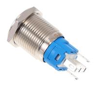 Operitacx Interrupteur à Bouton-poussoir Étanche Fonction et Réarmement 16mm en Alliage D'aluminium D' avec Lumière LED Rouge et PC