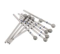 Operitacx Jeu de Forets à Clous en Carbure 10pcs Argenté Résistants à L'usure pour Manucure Professionnelle et Retrait de Lime à Ongles