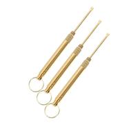 Operitacx Kit de Nettoyage des Oreilles 3 Pièces en Laiton Poli Jaune Outil Rond pour Massage du Conduit Auditif et Élimination du Cérumen Usage Quotidien Familial