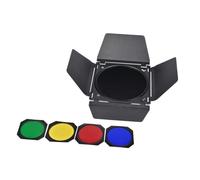 Operitacx Kit Porte de Grange 4 Feuilles Nid d'abeille et Filtres Couleur pour Lampe Photographique 18 Cm, Accessoires Éclairage Studio, Barrière Lumineuse pour Flash, Déflecteur Lumière