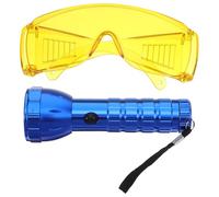 Operitacx Lampe Torche Fluorescente Alliage D'aluminium Batterie Intégrée pour Détection de Fuites Climatisation Automobile et Lunettes Fluorescentes pour Test Rapide
