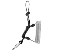 Operitacx Lanière de Plongée à Ressort en Acier Inoxydable Argenté 1 Pièce avec Boucle à Dégagement Rapide, Cordon de Sécurité Rétractable pour Appareil Photo Sous-marin, Compatible