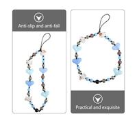 Operitacx Lanière de Téléphone Poignet Perles Simulées Popcorn Pendentif Résine Créatif pour Smartphone Corde Suspendue et Durable