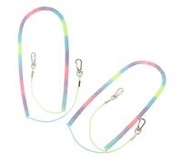 Operitacx Lanière Enroulée Pêche 2pcs avec Clip Mousqueton en Acier Inoxydable Corde de Sécurité Rétractable en Caoutchouc pour Canne à Pêche Protection Anti-Perte
