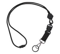 Operitacx Lanière Porte-badge Noire Réglable avec Clip Détachable, Cordon Robuste en Plastique et Métal, Sécurité à Rupture, pour Badges, Cartes D'identité et Accessoires en Extérieur,