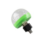 Operitacx LED Mini Boule Disco USB Portable Lumière Dj Activée par Rotation Colorée pour Fêtes Maison Bars Clubs Cadeau Anniversaire Lumière LED USB Facette Vert Couleur