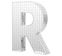Operitacx Lettre décorative Disco Miroir 3D, Alphabet R Brillant et réfléchissant, décoration Scintillante pour Une fête rétro, Un décor de scène ou Un photomaton
