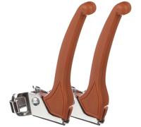 Operitacx Leviers De Frein Vélo Vintage 2Pcs Marron, Poignée De Frein Rétro Pour Cyclisme Et Voyages, Surface Lisse En Plastique, Accessoire Pour Freins De VTT