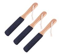 Operitacx Lime à Pieds en Bois de Hêtre et Carbure de Silicium Double Face 3 Pièces Callosités Éliminateur de Callosités Noir, pour Soins des Pieds la Maison Voyage