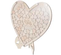 Operitacx Livre D'or Cœur en Bois pour Mariage, Décoration Romantique et Créative, Boîte à Souvenirs Copeaux de Bois, pour Cérémonie et Présent Personnalisé